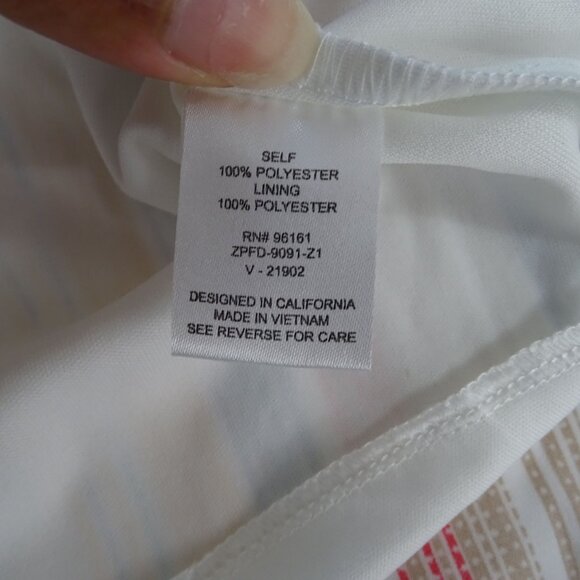 Bebop Striped Button Bodice Shirt Dress Women Size L Roll Tab 3/4 Sleeves NEW - Picture 8 of 14